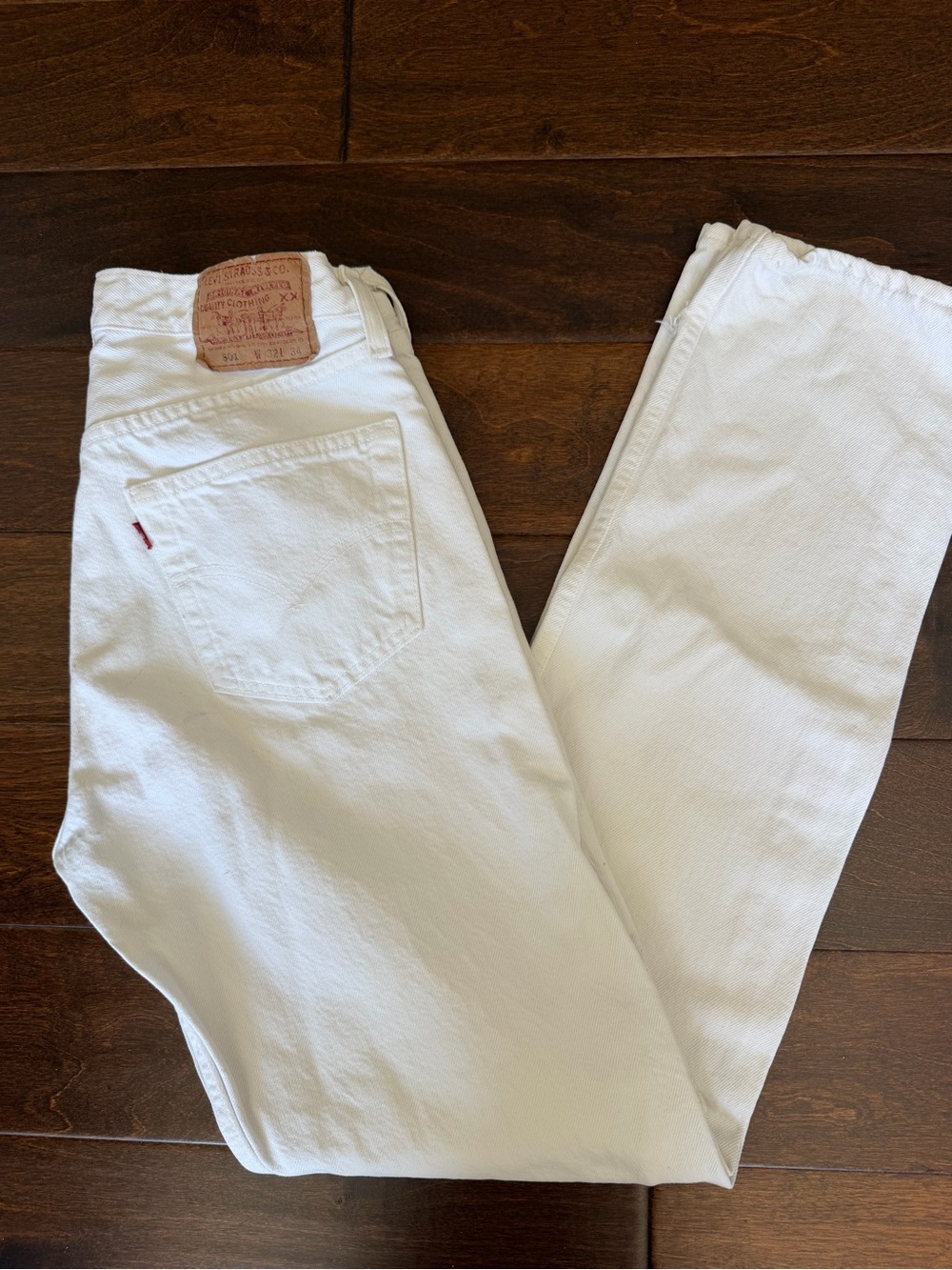 Vintage Levi's White Straight Jeans 501 32x34